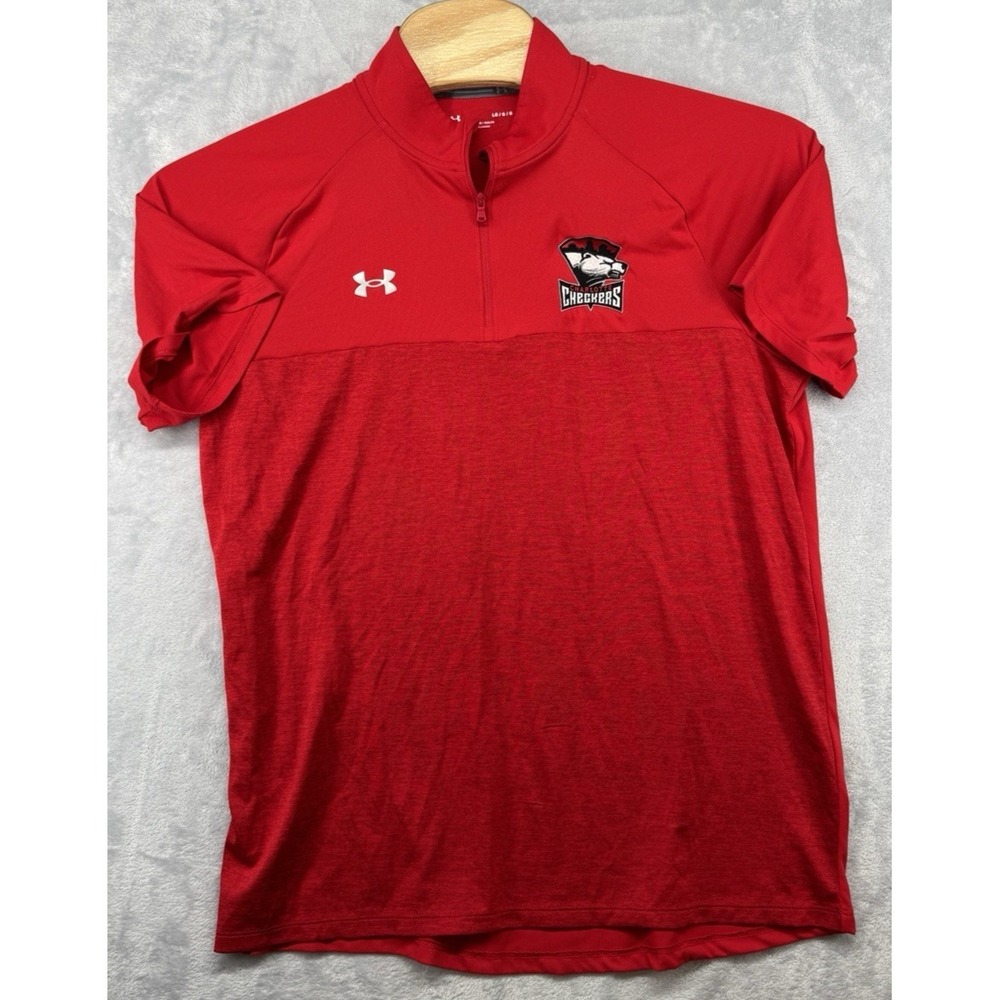 Under Armour Charlotte Checkers AHL Minor League Hockey 1/4 Zip SS Shirt Men's L
